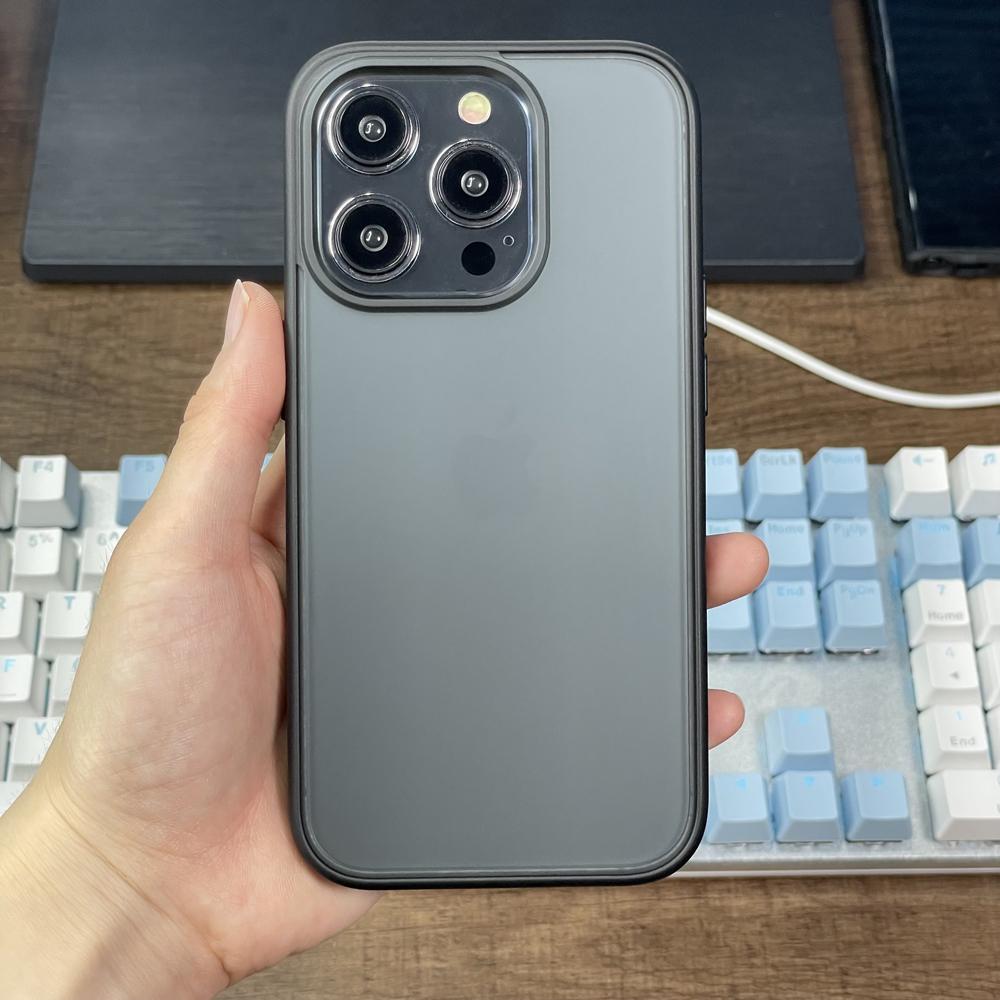 KEYSION Transparente matte Hülle für iPhone 15 Pro Max 15 Ultra 15 Plus Silikon + PC stoßfeste Handyhülle für iPhone 14 Pro Max