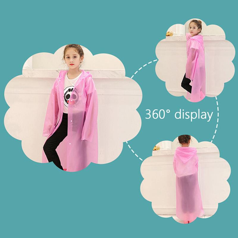 1 pièce Veste pour enfants Manteaux Imperméable à capuche Poncho Imperméable Couleur unie Housse de pluie Imperméable PEVA