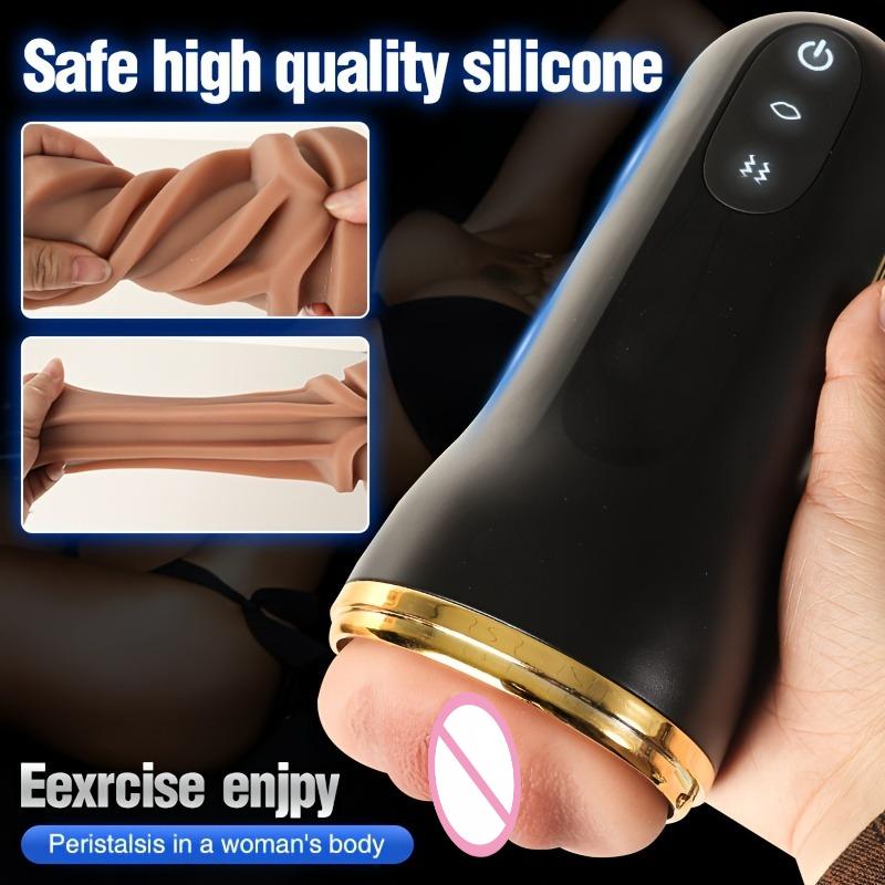 3D Realistic Textured Vaginal Masturbator Vacuum Sucking Penis Pump Penis Trainer  Automatic Male Blowjob Adult Sex Toys for Men