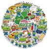 Set of 42 Waterproof, Self-Adhesive Toy Story Alien Stickers for Scrapbooking and Stationery.