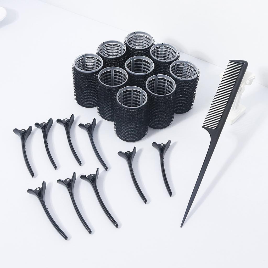 19pcs styling hair accessory kit, heatless curler, duckbill clip, pointed tail fine tooth comb, special for real hair wigs