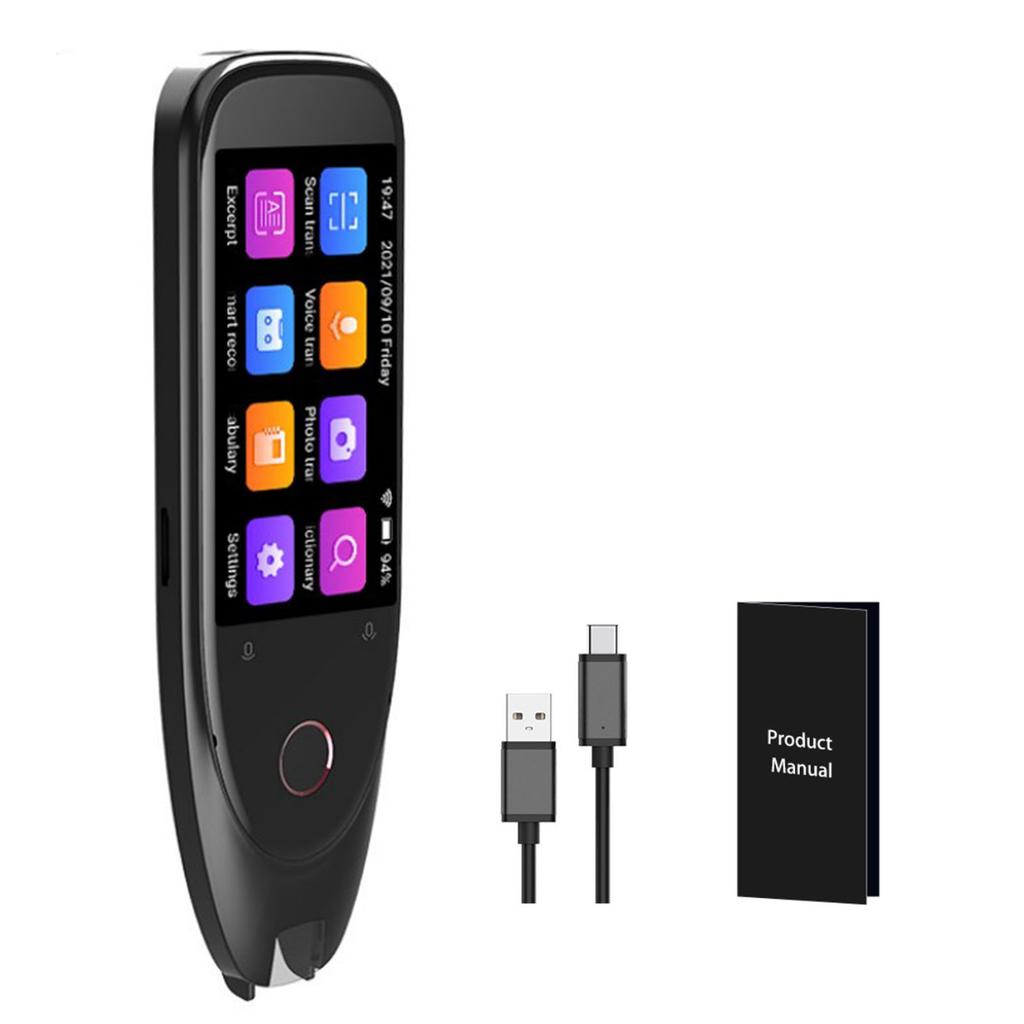 Scan Translation Pen High Accuracy Support 112 Languages Portable Language Translator Pen for Study Work Life Black