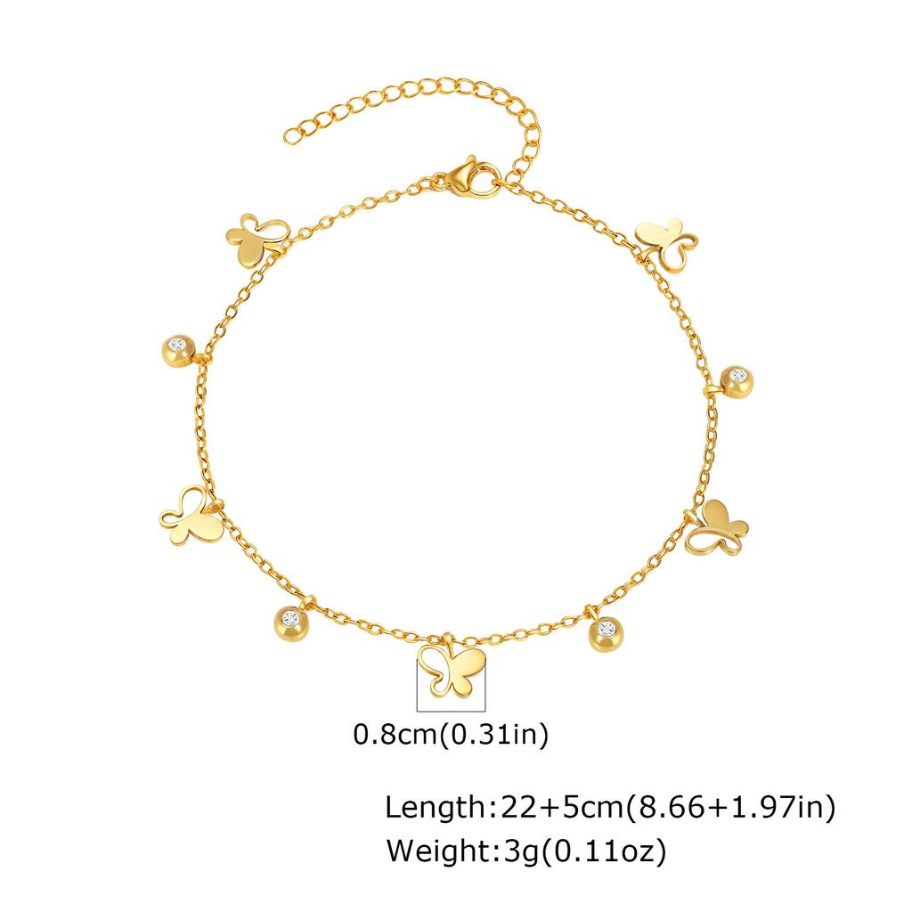 Vnox Elegant Colored Zircon Anklets For Women Stainless Steel Dainty Stone Accessories Chain Anklets Summer Style Jewelry Beach