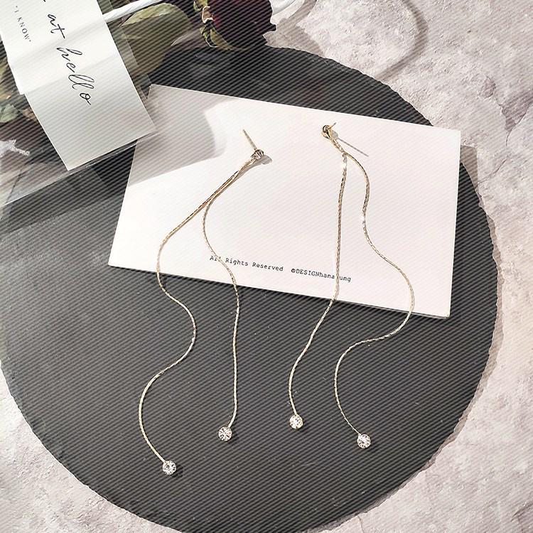 Korean Style Asymmetrical Pearl Tassel Earrings with S925 Silver Needle