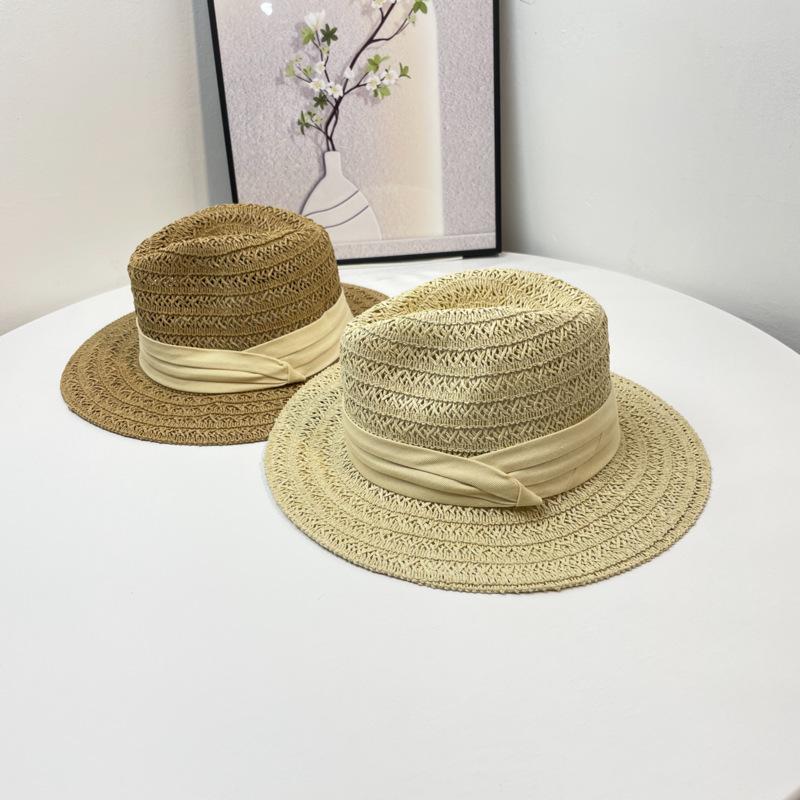 Straw Hat Women's Summer Seaside Beach Vacation Sun Hat New Simple Top Hat Straw Sun Hat Men
