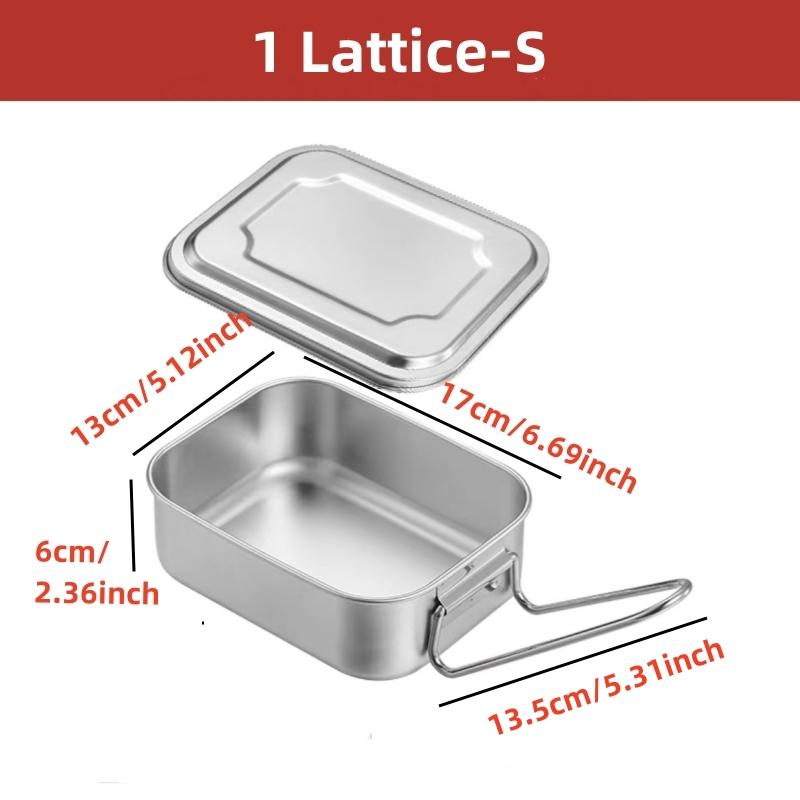 304 Edelstahl Bento Lunchbox mit Griff für Studenten Große Kapazität Quadratisch Versiegeltes Fach Lebensmittelaufbewahrungsbehälter