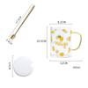450ML Colour Glass mug Water cup Printing Starry Sky Coffee Mug with spoon lid Breakfast Milk Cup Children's Gift
