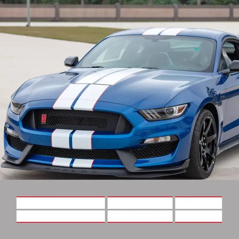 Für Ford Mustang GT500 GT350 GT Autoaufkleber Abziehbilder Grafiken Streifen Vinyl-Kit Auto Haube Bonnet Dach Heck Tuning Zubehör