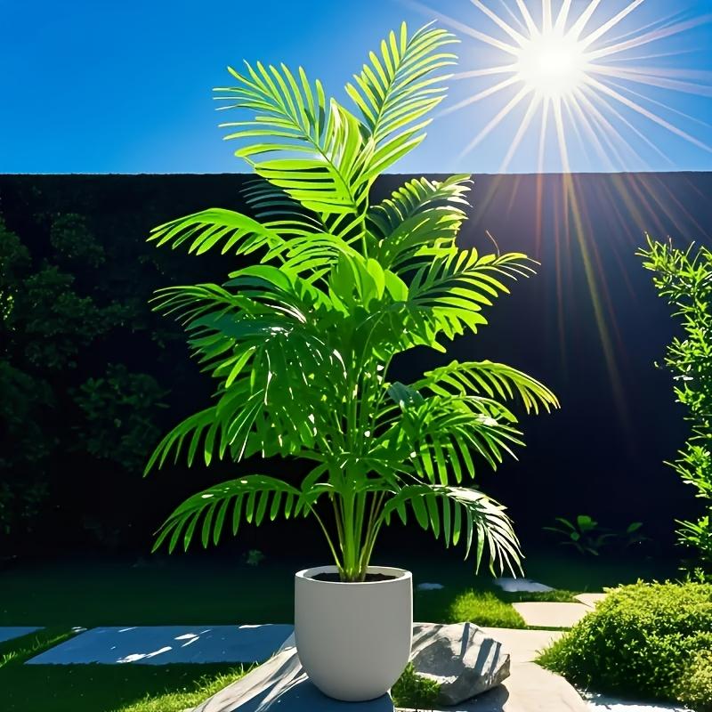 120cm Umělá palma odolná proti UV záření - Umělá rostlina s realistickými texturovanými listy, ideální pro vnitřní/venkovní domácí a kancelářskou dekoraci (Hrnec není součástí dodávky)