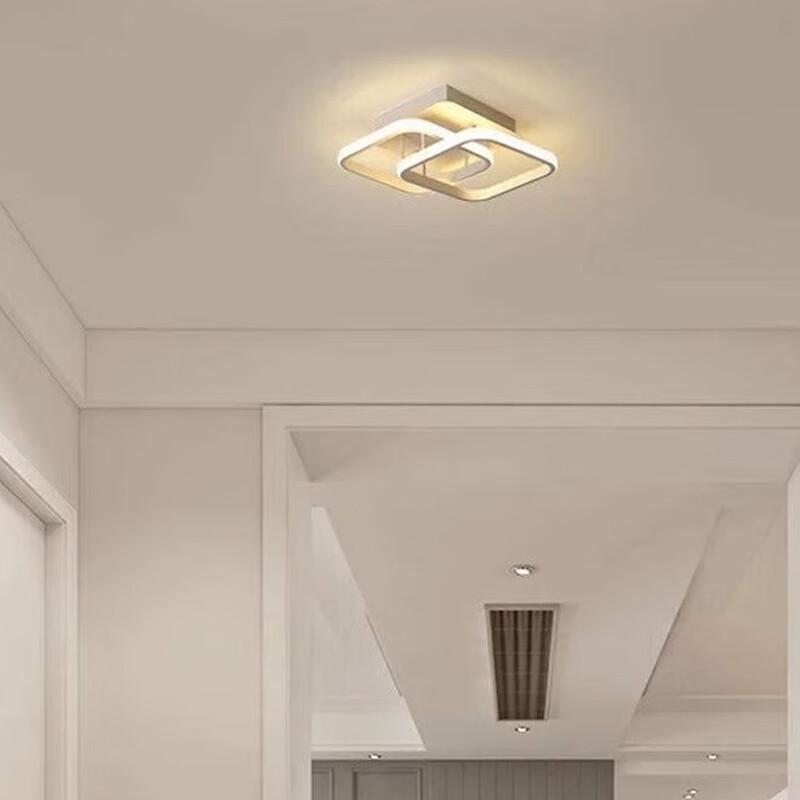 Квадратный светодиодный потолочный светильник UOSU с двойным кольцом, теплый белый