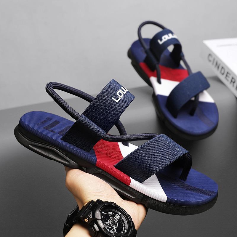 Fashion PVC Men's Sandals Men Slippers Outdoor Beach Casual Shoes Indoor Anti Slip Open-Toe Sandals Flat Sandals 2024 Chaussure Homme