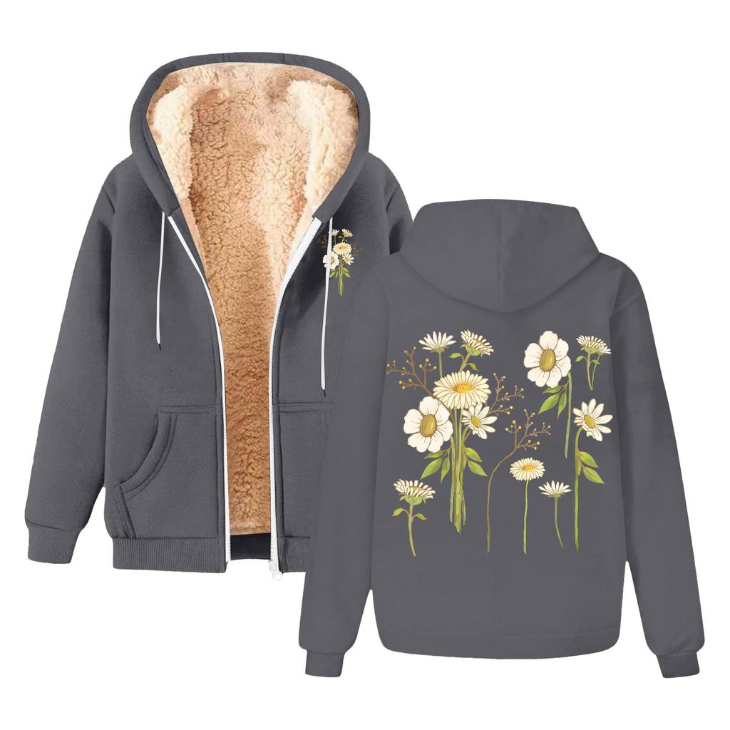 Men's And Women's Fashion The Same Coat With Fleece Thick Hoodie Hoodie Cardigan