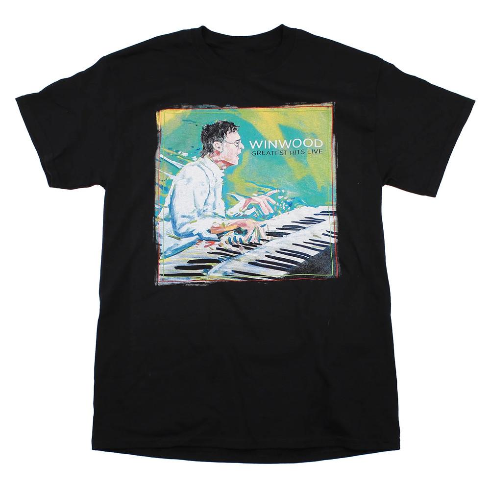 

Vtg Steve Winwood Live In Concert Cotton Black Full Size Unisex Shirt Unisex T-Shirt XXXXL