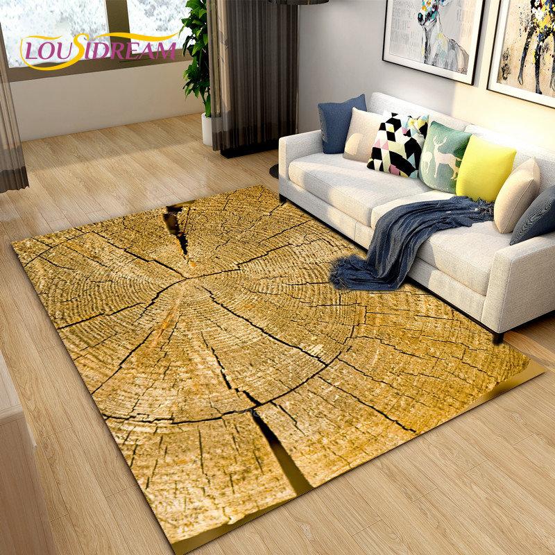3D Wood Grain Area Rug,Carpet Rug for Living Bedroom Sofa Doormat Decoration,Kitchen Hallway Balcony Kid Play Non-slip Floor Mat