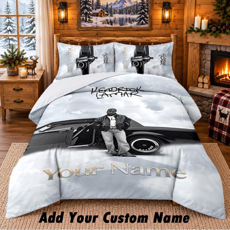Kendrick Lamar Custom Name 3Pcs Bedding Set 1 Bed Sheet 2 Pillowcases Bedroom Home Decor