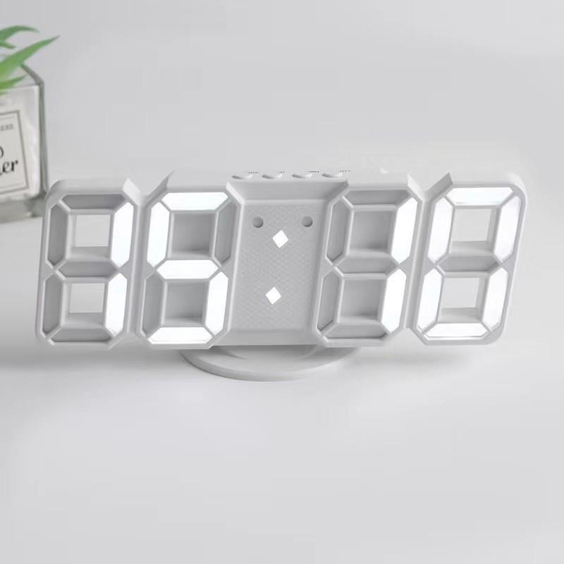 3D Smart Stereo LED Alarm Clock with Voice Control - Korean Style Wall & Table Clock