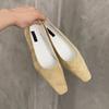 Fashion 2025 New Fashion Flock Women Flats Slip On Shoes Luxury Soft Female Shallow Footwear Square Toe Ladies Flats With Shoes