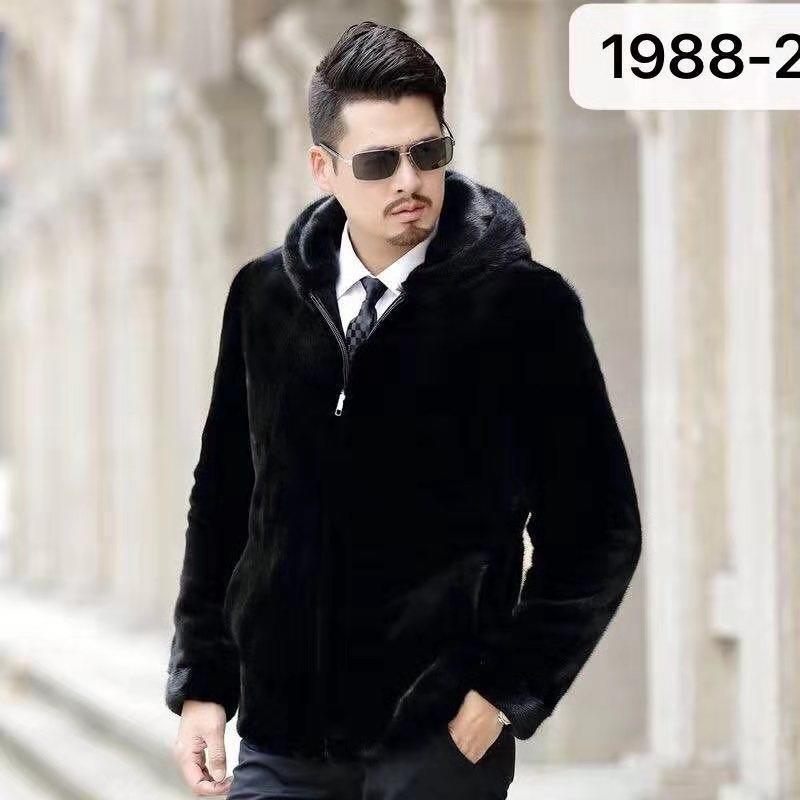 

Мужское зимнее пальто из искусственного меха норки с капюшоном XL 130-145 jin