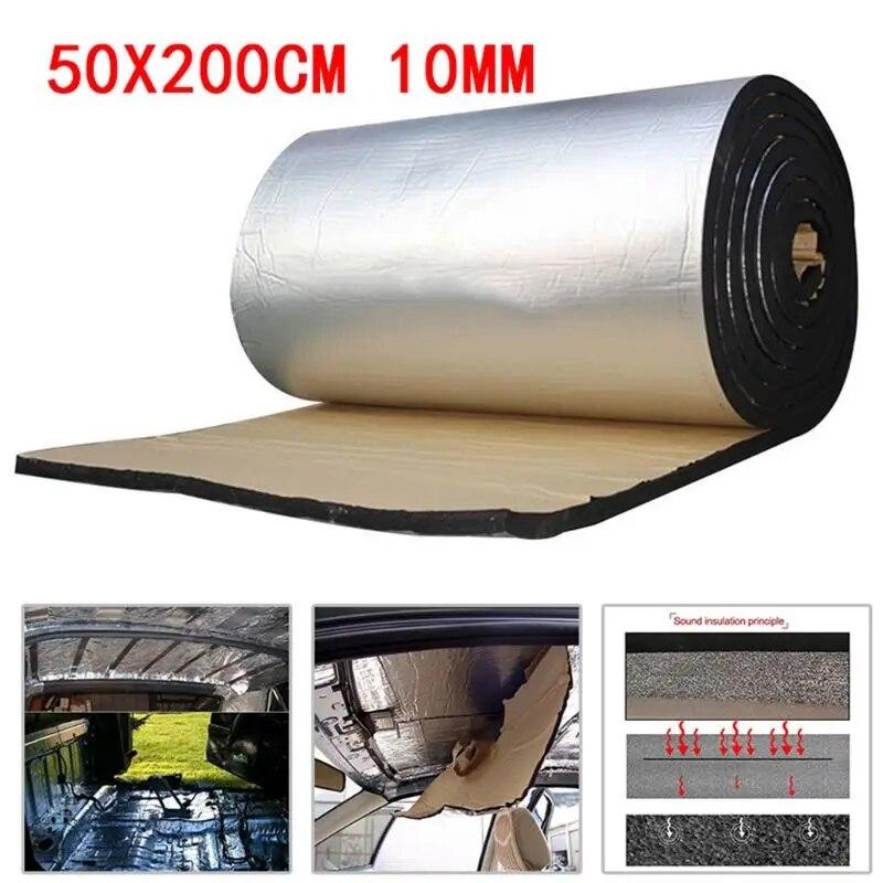 Car Sound Deadener Mat Noise Bonnet Insulation Deadening for Hood Engine Sticker Aluminum fiber, Sound-absorbing cotton