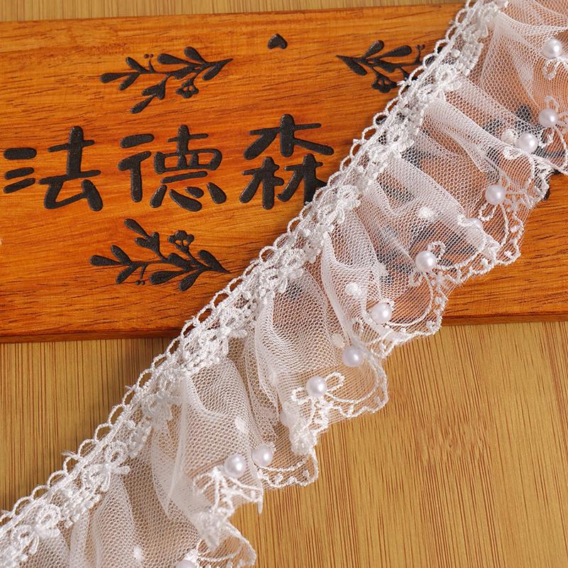 6CM Wide Modern Pleated Mesh Yarn Lace Trim Ribbon Dress Hair Accessories Boots Bag Pet DIY Crafts Supplies Decoration Fabric