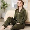 Silk Pajama Set For Women Spring Summer Light Breathable Lounge Sleepwear For Home Use