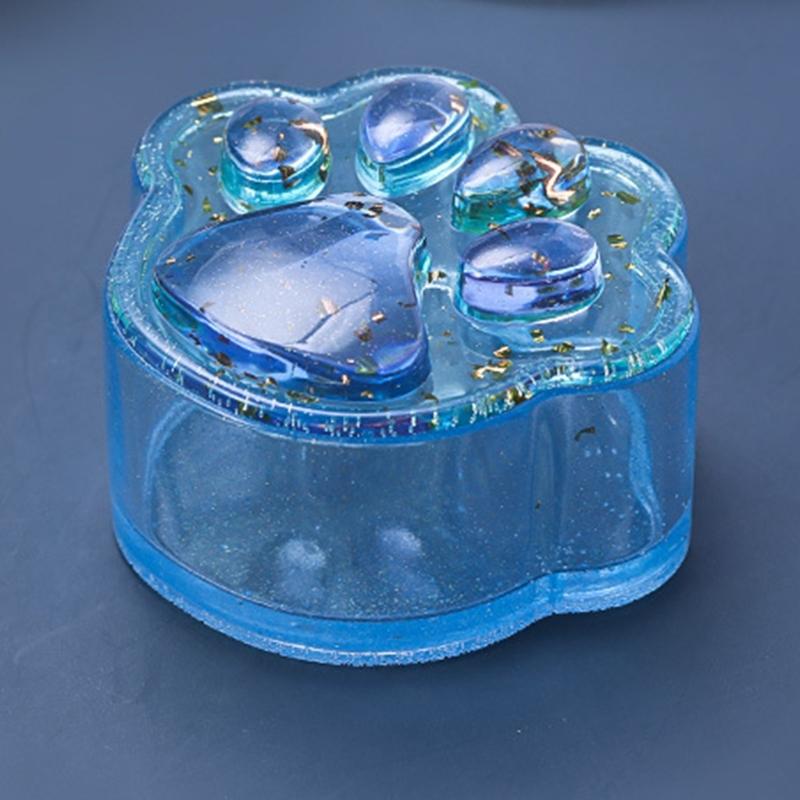 Flexible Sturdy Silicone Epoxy Resin Castes Mould Dog Paw Shaped Tray Dishes Mould for Craft and Home Decoration