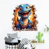 Ancient Creature Breaking Wall Dinosaur 3D Wall Sticker Creative Home Decor Removable Self-Adhesive