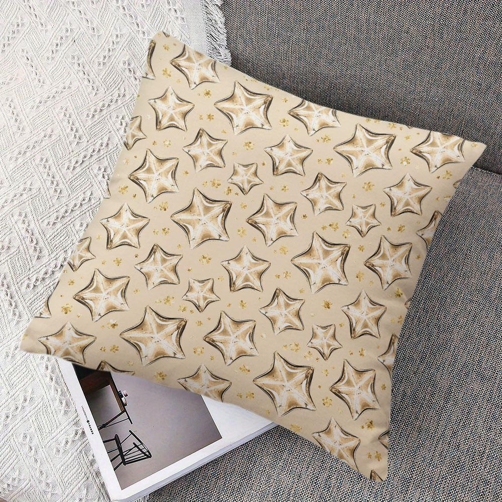 Golden Star square Jacquard Pillow Cover for Sofa Office Waist Cushion Cover Home Decorative Pillowcase