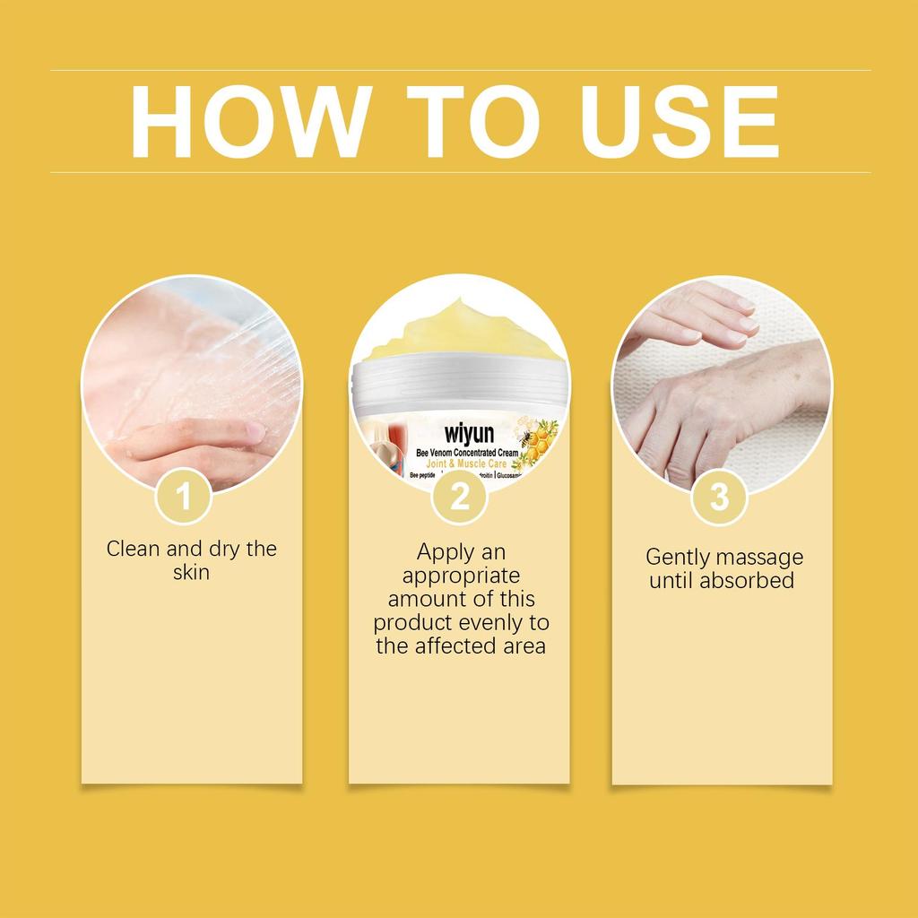 Bee Venom Body Cream Gentle Moisturizing Apply Wrists Knees Body Massage Topical Repair Cream