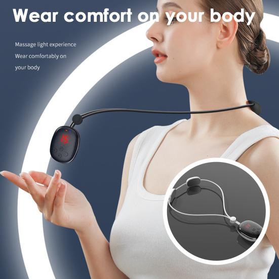 

Электрический импульсный массажер для шеи, снятие боли, технология двойного импульса, 4 режима массажа, 15 уровней интенсивности, подвесной дизайн, умный портативный подвесной массажер для шеи
