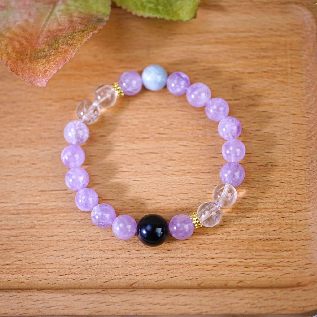 Amethyst Lavendel Mehrfarbig Perlenarmband für Damen - Elegant, hochwertiges Schmuckaccessoire