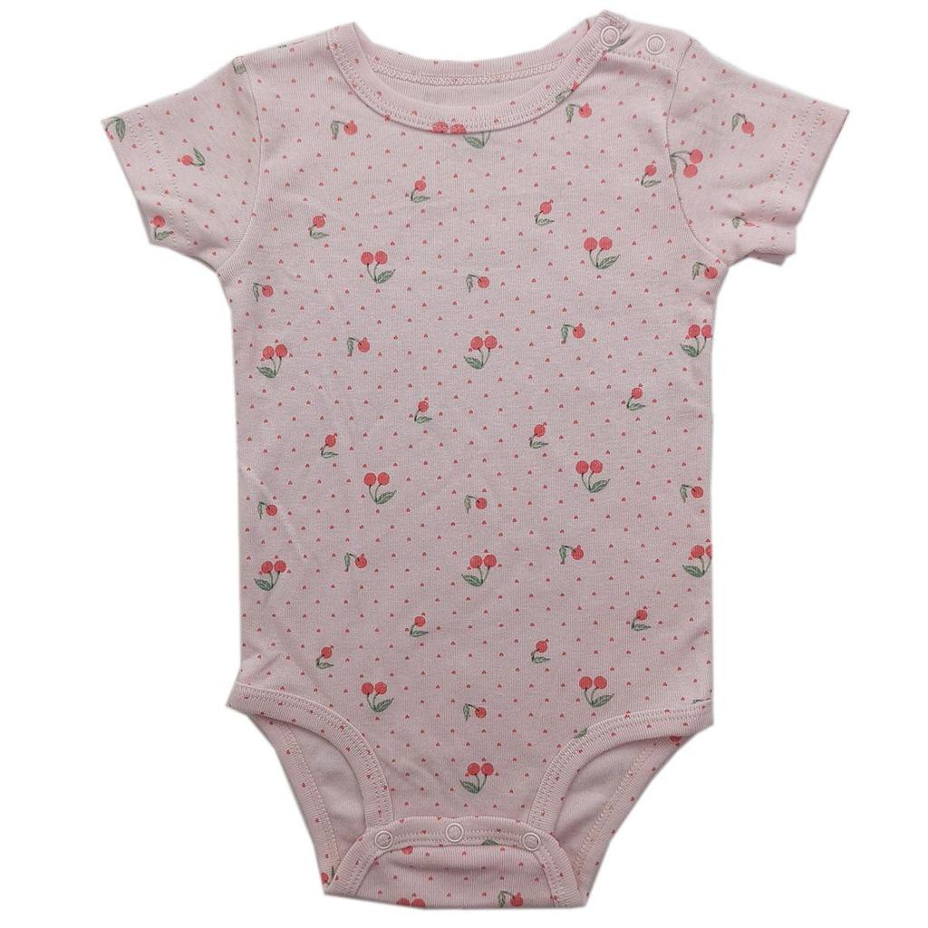 Baby Shoulder Snap Ribbed Cotton Bodysuit - Short Sleeve One-Piece Romper for Boys & Toddlers