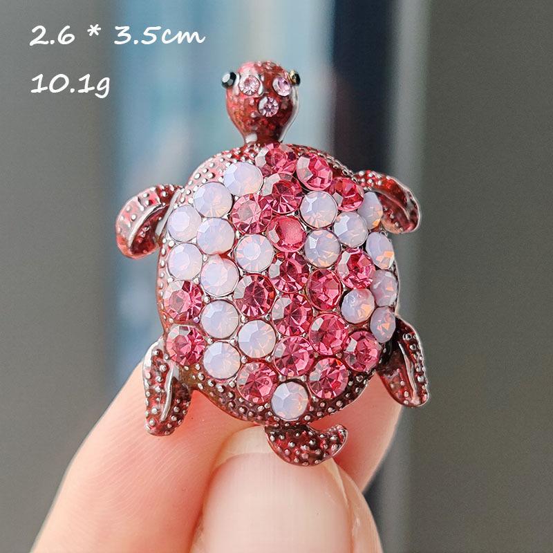 Vintage Rhinestone Cute Cartoon Turtle Animal Brooches For Women Men Coat Clothing Accessories Brooch Pins Party Jewelry Gifts
