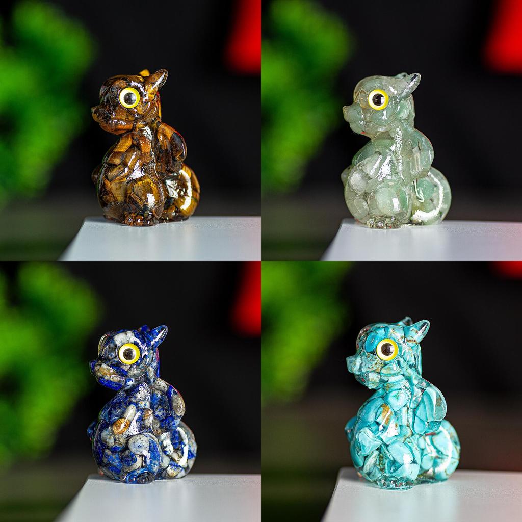 Crystal Energy Dragon Figurine Resin Craft For Office Decor Gift For Friends