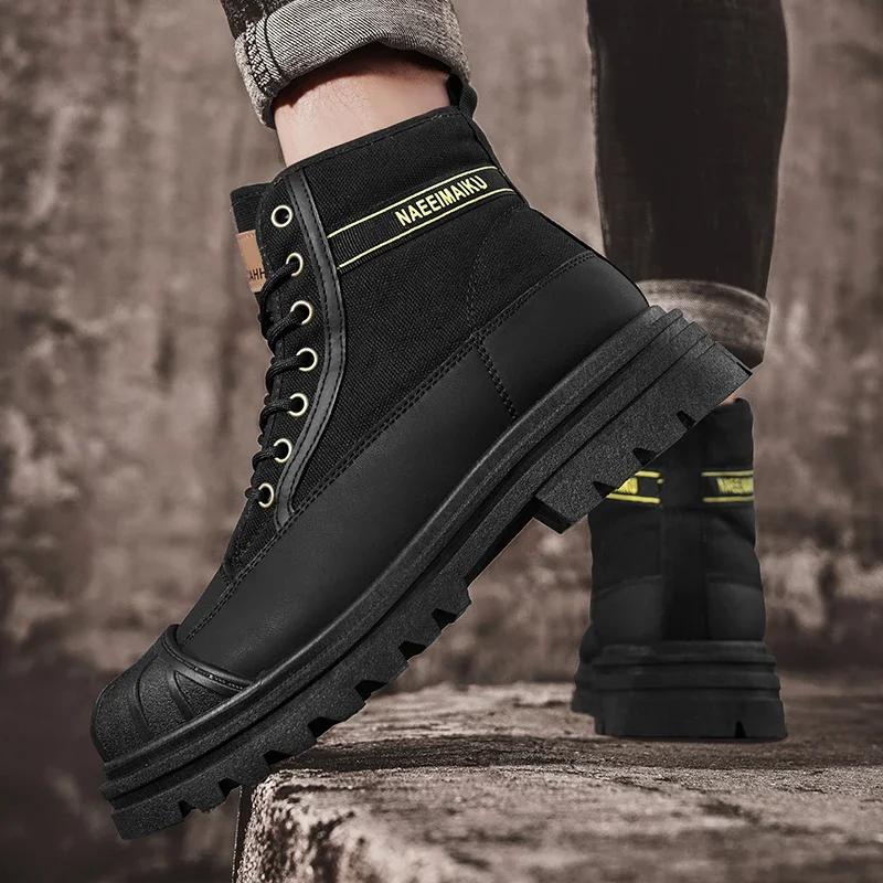 Fashion Selling Men's Tooling Boots Anti-slip Wear-Resistant Mens Boots Water Proof Keep Warm Beautiful and Fashionable Furry Boot Men