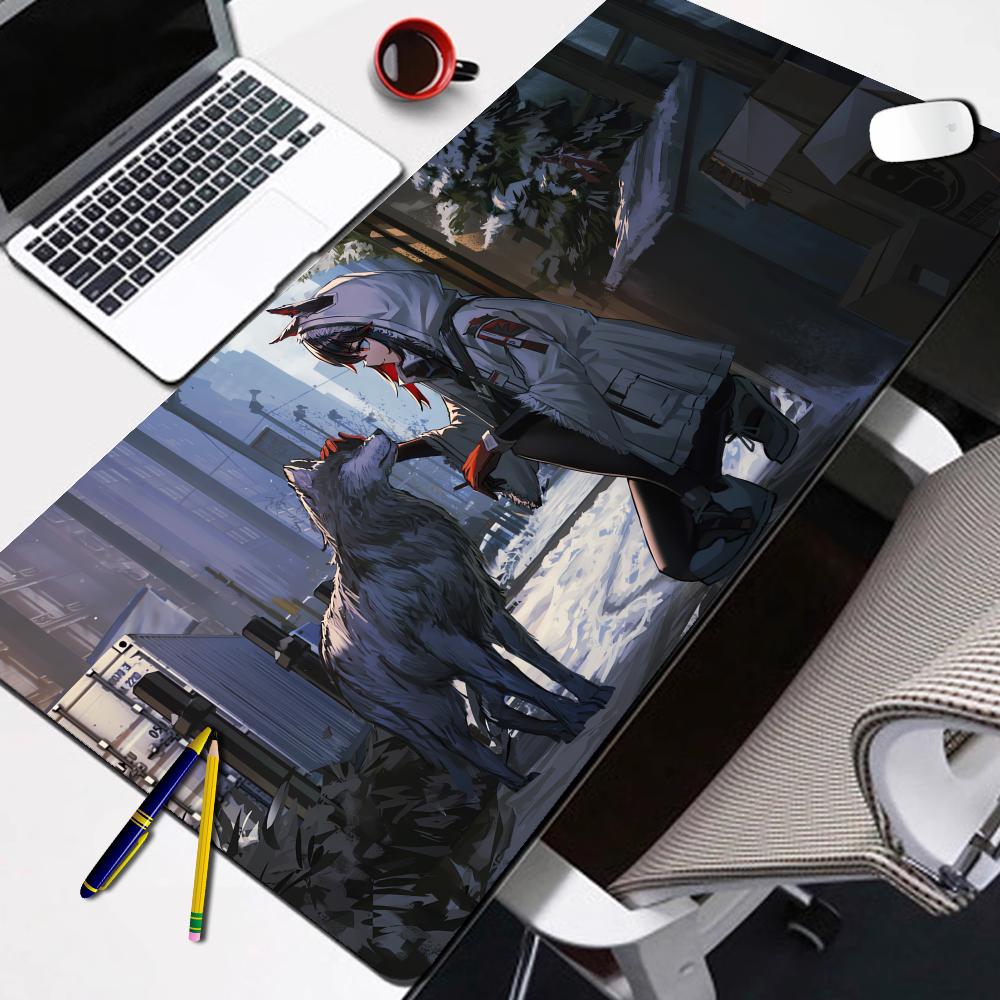 Alfombrilla de Ratón Kawaii Anime Juego Arknights Texas Mousepad Con Borde Cerrado Accesorios de Juego Prime Gaming Alfombrilla de Teclado XXL