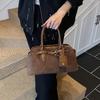 2025 Retro Niche Suede Colorblock Crossbody Baguette Handbag - New Versatile Fashion for Women