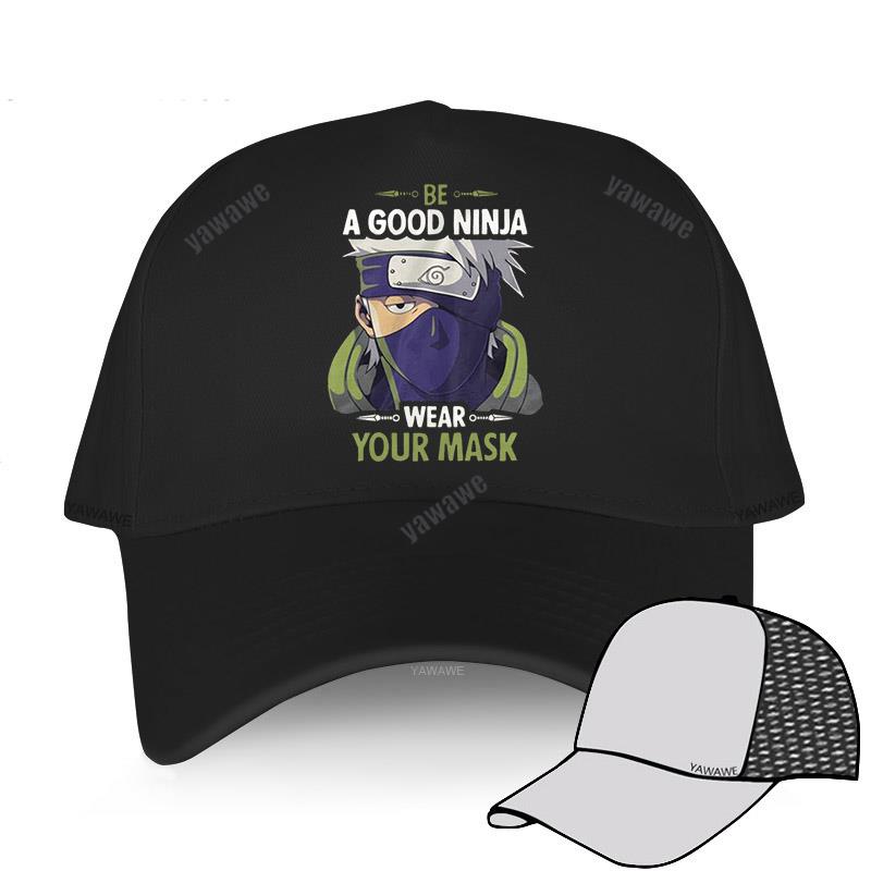 Men Cotton Baseball Cap Hip-hop Hats Anime Manga BE A GOOD NINJA WEAR YOUR MASK Fashion Adult Female Snapback Short Visor Hat