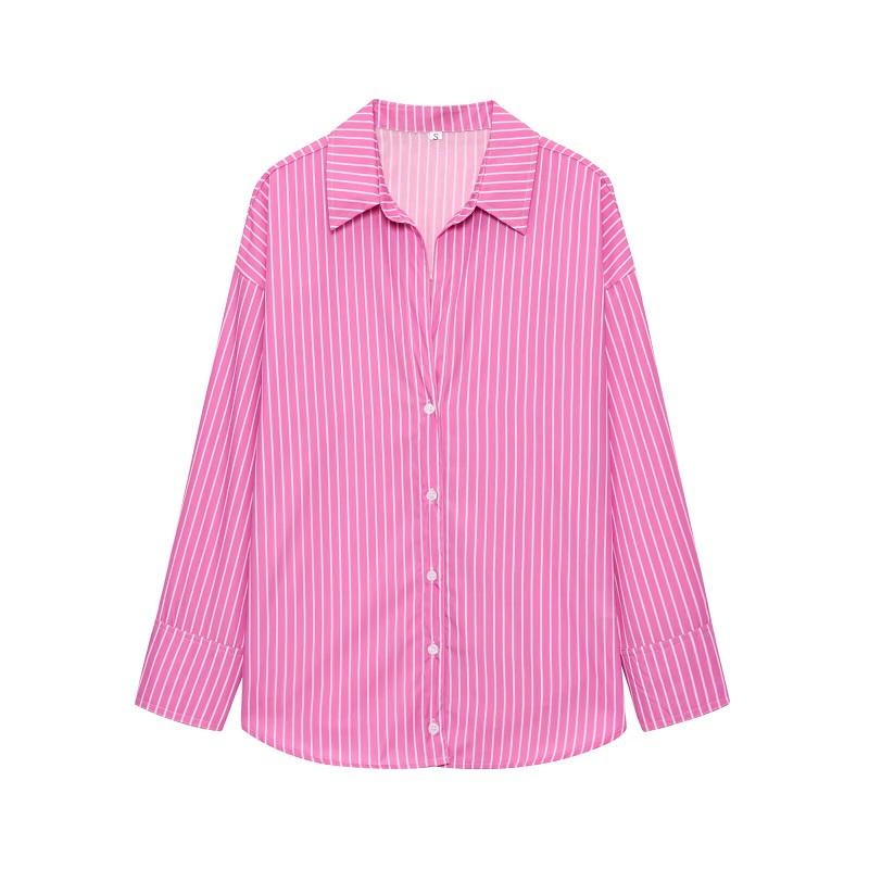 MUJER Striped Casual Shirts for Women Summer Button up Shirts and Blouses for Woman Blouse Women Long Sleeve Tops Woman