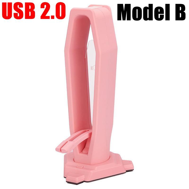 RGB Headphones Stand Over-ear Headset Holder Desktop Gaming Earphones Display Shelf with 3 USB 3.0/3.5mm Ports/Mouse Cable Clip