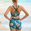 Set da Nuoto da Donna 3 Pezzi con Controllo Pancia, Include Top da Bagno con Reggiseno e Pantaloncini per Adolescenti