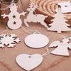 10pcsset Wooden Christmas Tree Decorative Hanging Decor Craft Gift Xmas Pendant