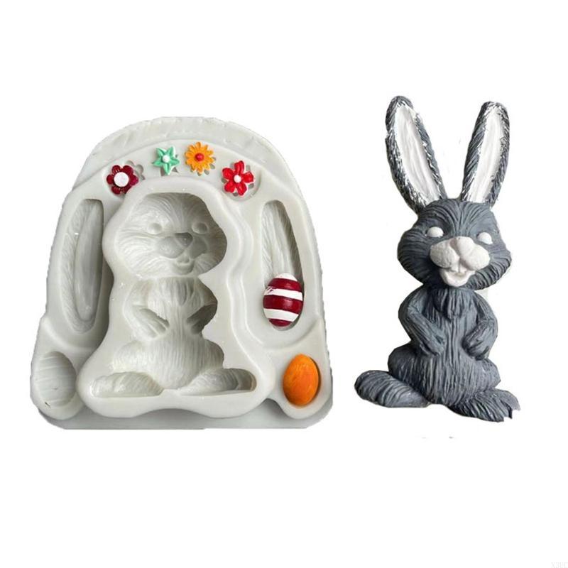Easter Bunny Egg Silicone Mold Fondant Plaster Chocolate Mould Supplies X3UC
