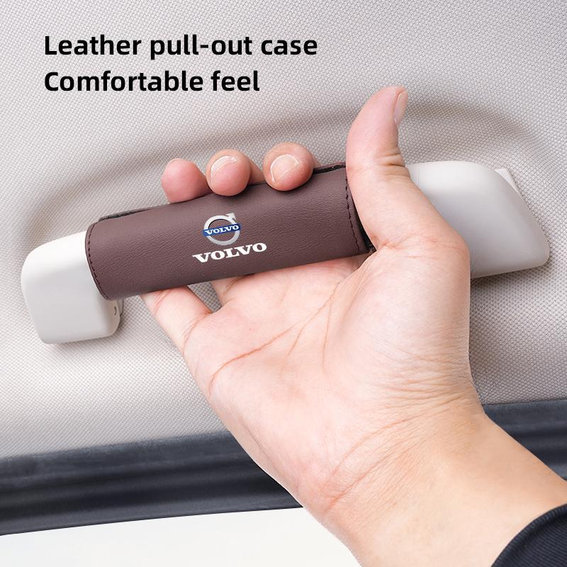 Leather Car Roof Armrest Handle Protection Cover Auto Interior For Volvo V60 V40 XC90 S60 C30 XC60 V50 V70 S90 AWD XC40 S80 V90
