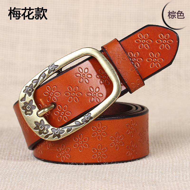 Retro Ladies Pin Buckle Leather Belt, Belt Belt Casual Wide