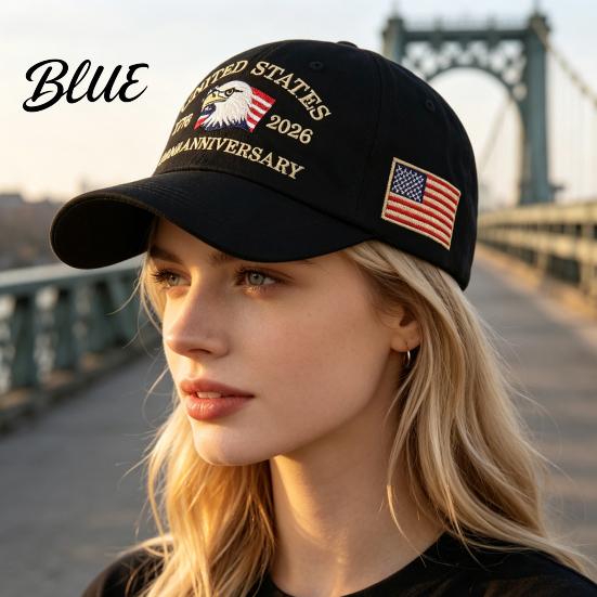 Retro Patriotic Cap Baseball Cap Vintage Worn Style Washed Denim Hat 250th Anniversary Veterans Day Hat 1776-2026 Embroidered Dad Adjustable