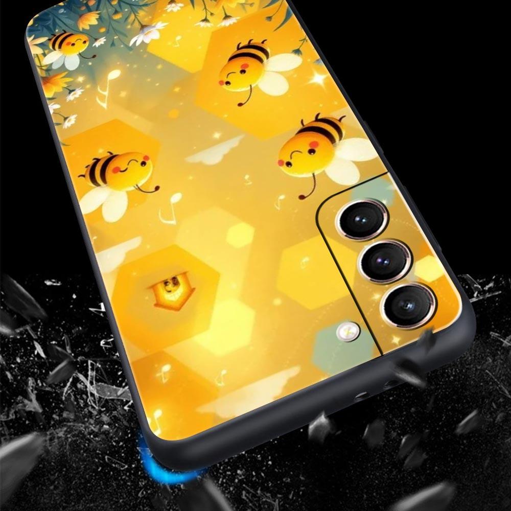 Honeybee Flower Pattern Phone Case Cover for Samsung Galaxy S26 S25 S24 S23 S22 S20 S21 FE Ultra S25 Edge Plus 5G Soft TPU Shell