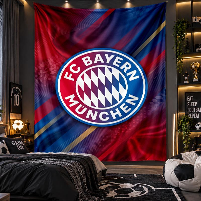 Gobelin wiszący na ścianę z nadrukiem Bayern Monachium Tkanina do salonu sypialni Dekoracja domu