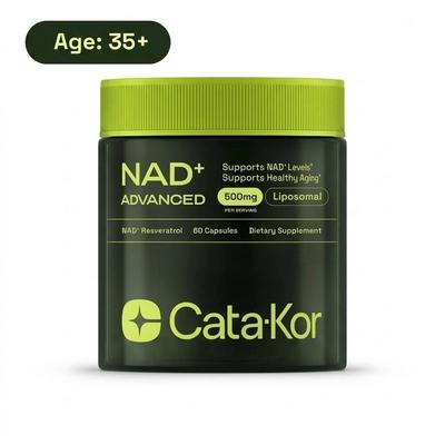 Cata-Kor 500mg - NAD+ Supplement for Skin Aging Support, Energy & Focus - 60 Ct.