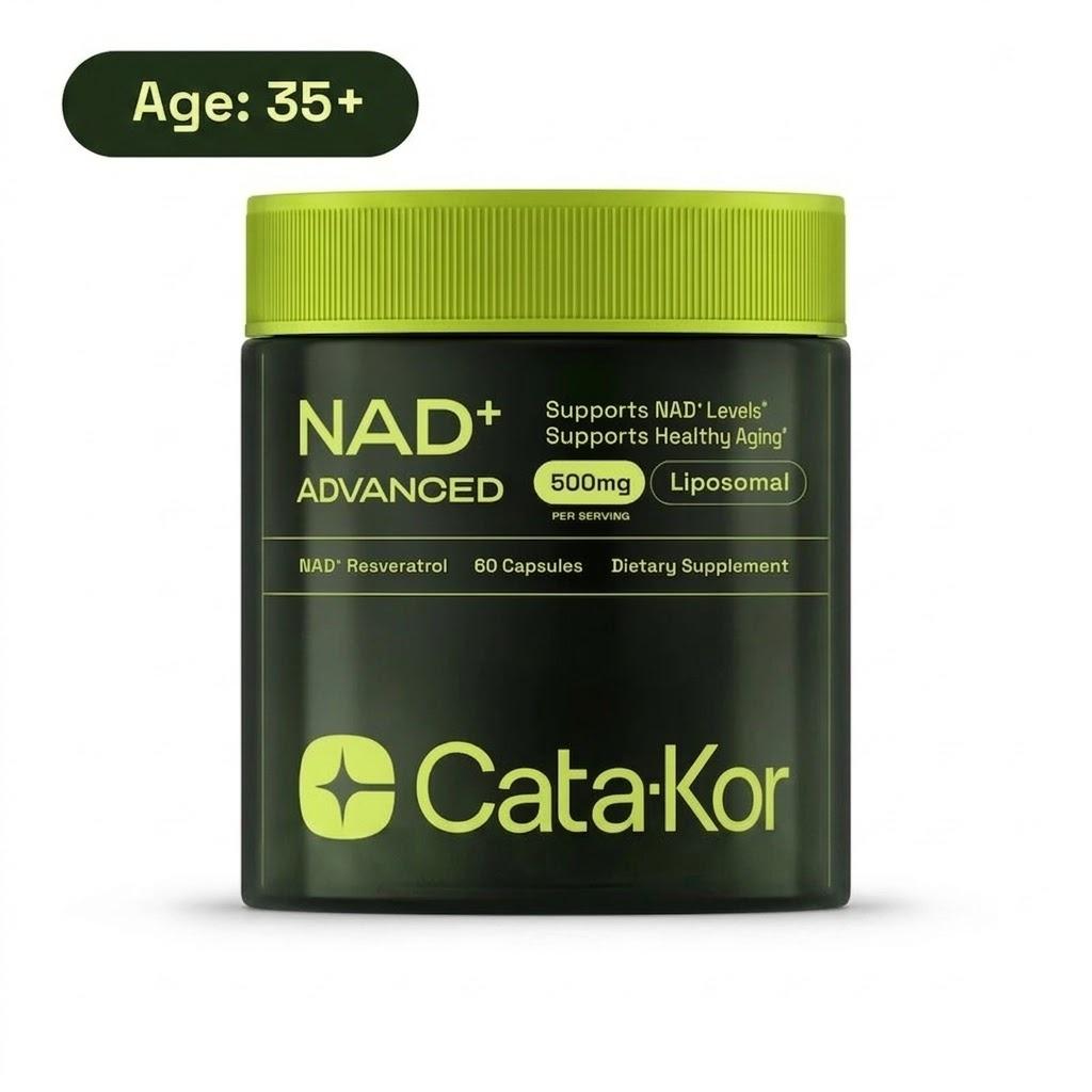 Cata-Kor 500mg NAD+ Supplement 60 Ct, Daily Nutrition for Skin Appearance, Natural Energy & Focus Support